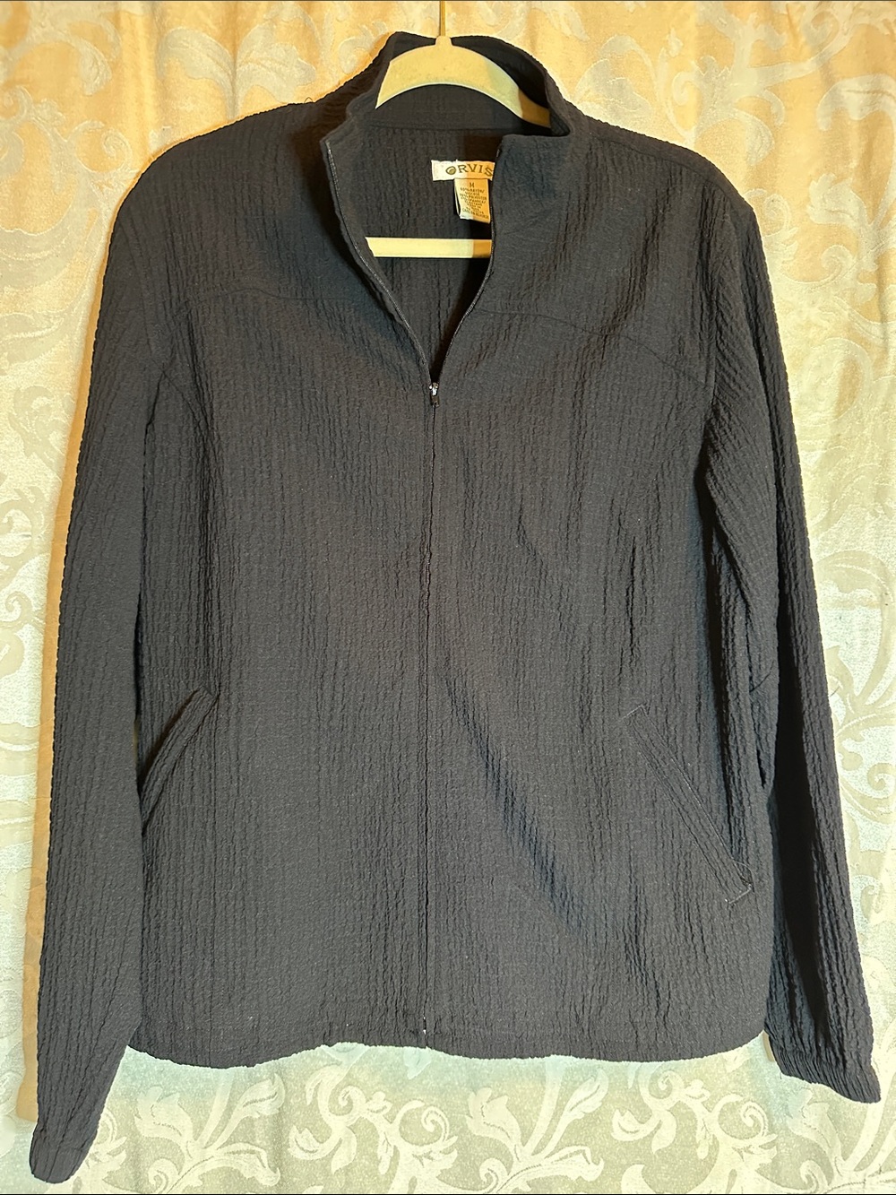 Orvis Black Textured Zip-Up Utility Jacket